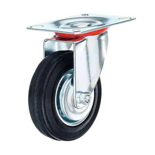 Колесо поворотное d-160мм,креп платформа без стопора Черное NF0079