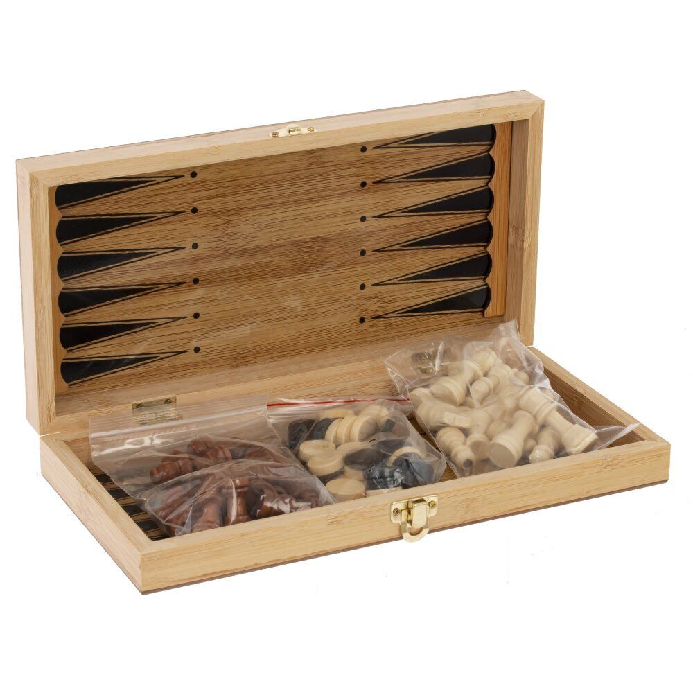 GAEM Игра настольная 3 в 1 (шахматы, шашки, нарды), L29 W15 H4,5 см