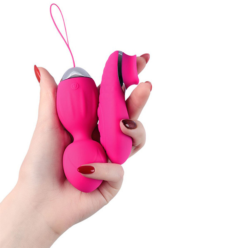 Розовые виброшарики 10см с пультом-стимулятором ToyFa L'roinaTella 564001