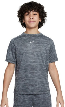 Детская теннисная футболка Nike Boys Multi Dri-FIT Short-Sleeve Top - black/lt smoke grey/white