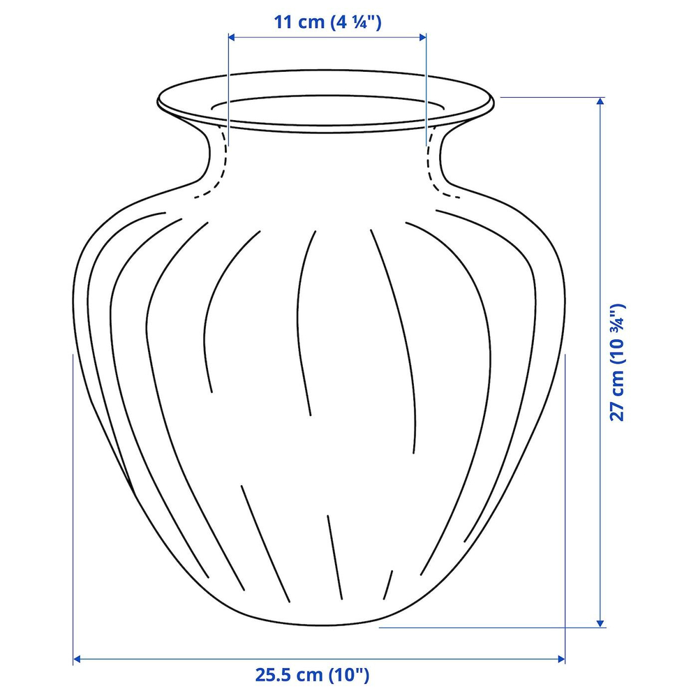 IKEA TONSÄTTA  (ИКЕА ТОНСÄТТА)  -  Ваза, серая, 27 см
