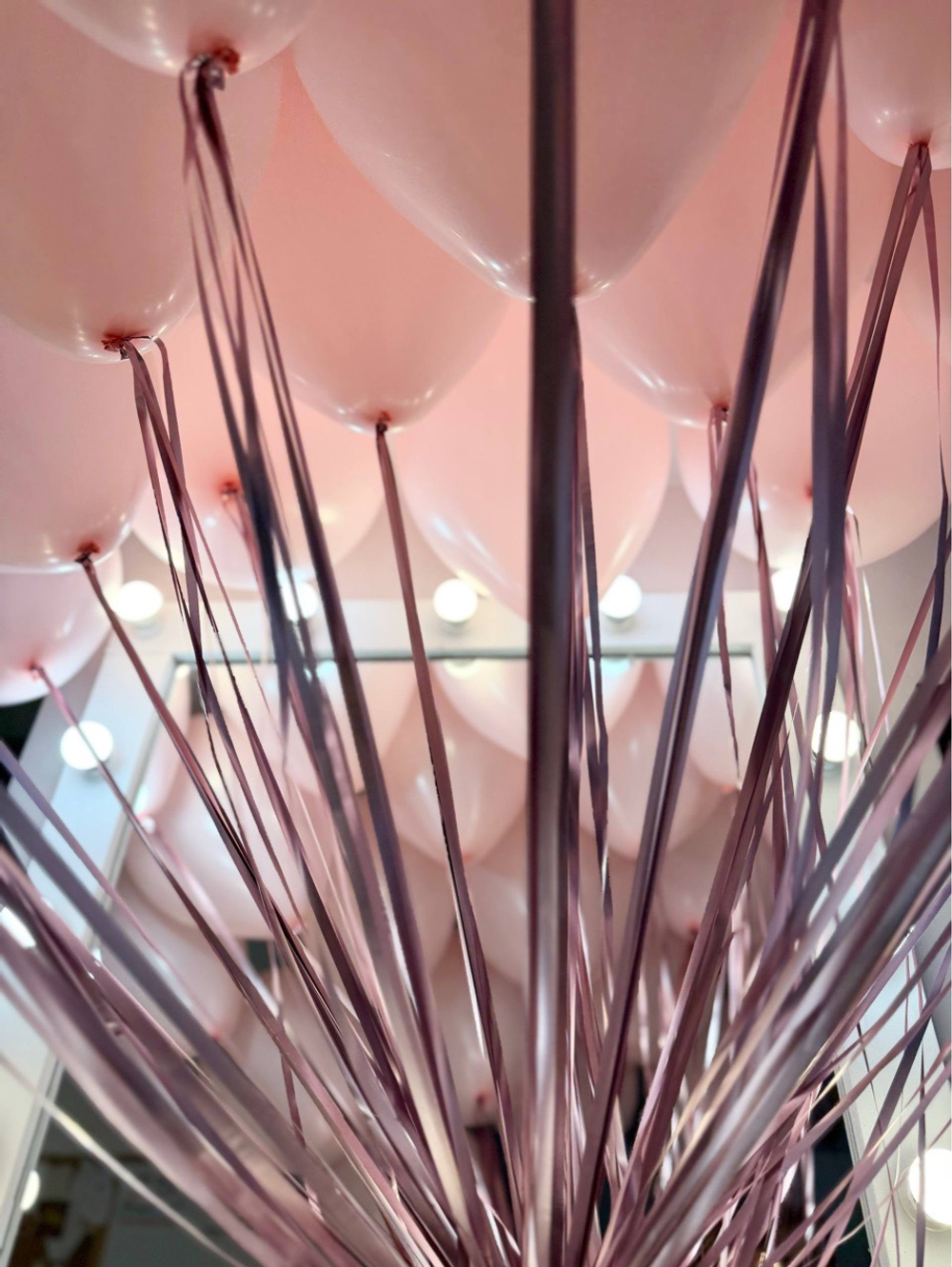 Воздушные шары под потолок на дождике макарун розовый №5085