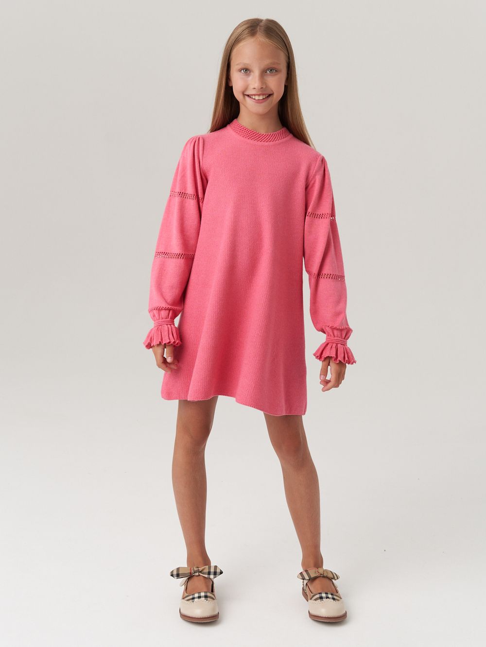 Платье для девочки с длинным рукавом AT1039 коралловый