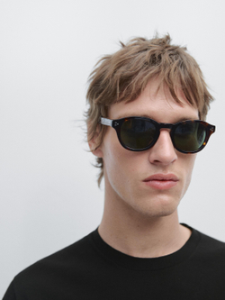 Massimo Dutti Хлопковая футболка с коротким рукавом, черный