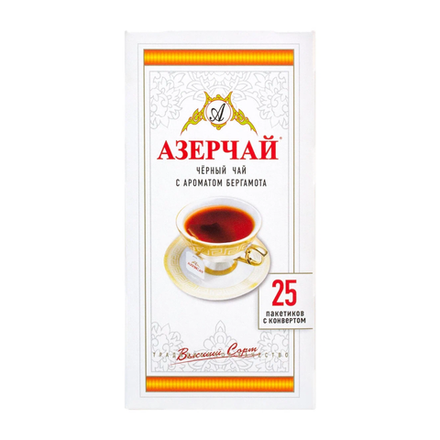 Чай черный с бергамотом в пакетиках Азерчай, 25 пак