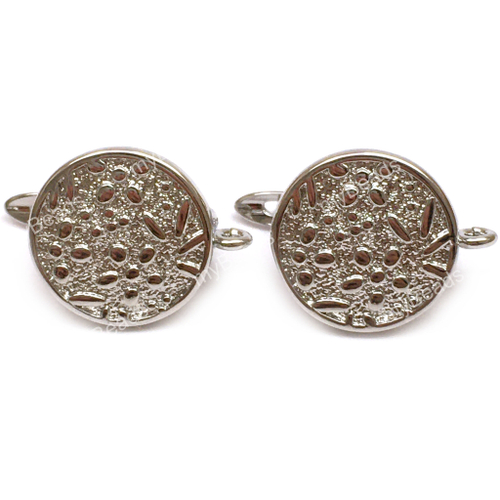 Швензы "Цветочный сад" 20х13 мм, родий