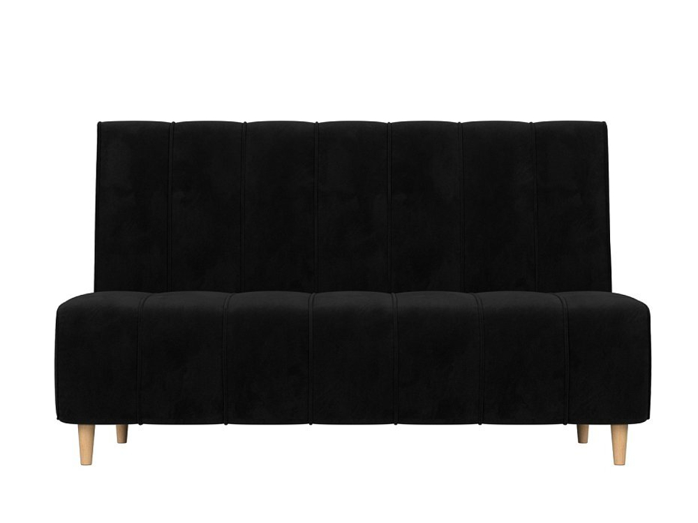 Диван кухонный прямой Ральф, Черный, Велюр, 104139