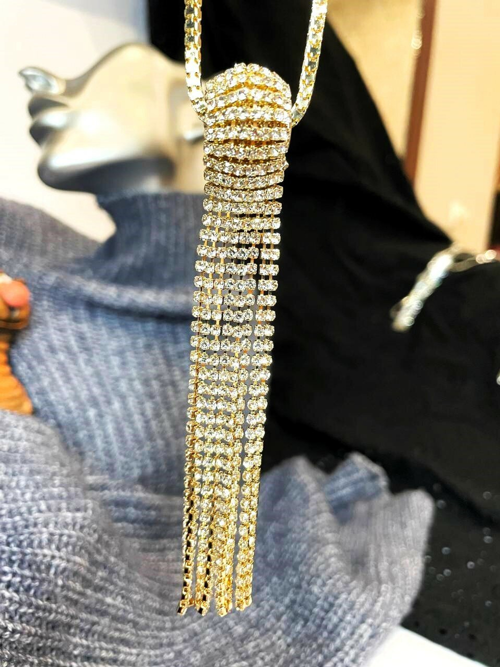 Кулон. Подвеска со стразами "Лучезарный узел" Цвет золото