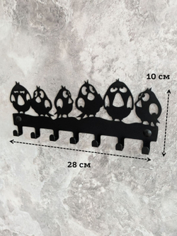 Ключница настенная Совята на 7 крючков, металл, черная