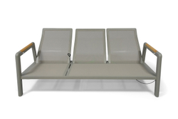 "Бари" диван 3-местный, каркас алюминий, цвет светло-серый