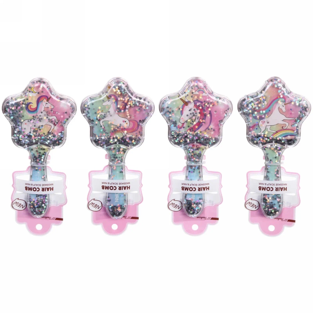 Расческа массажная «Baby House Mila», микс 4 вида Единорожки, 17*8.5см