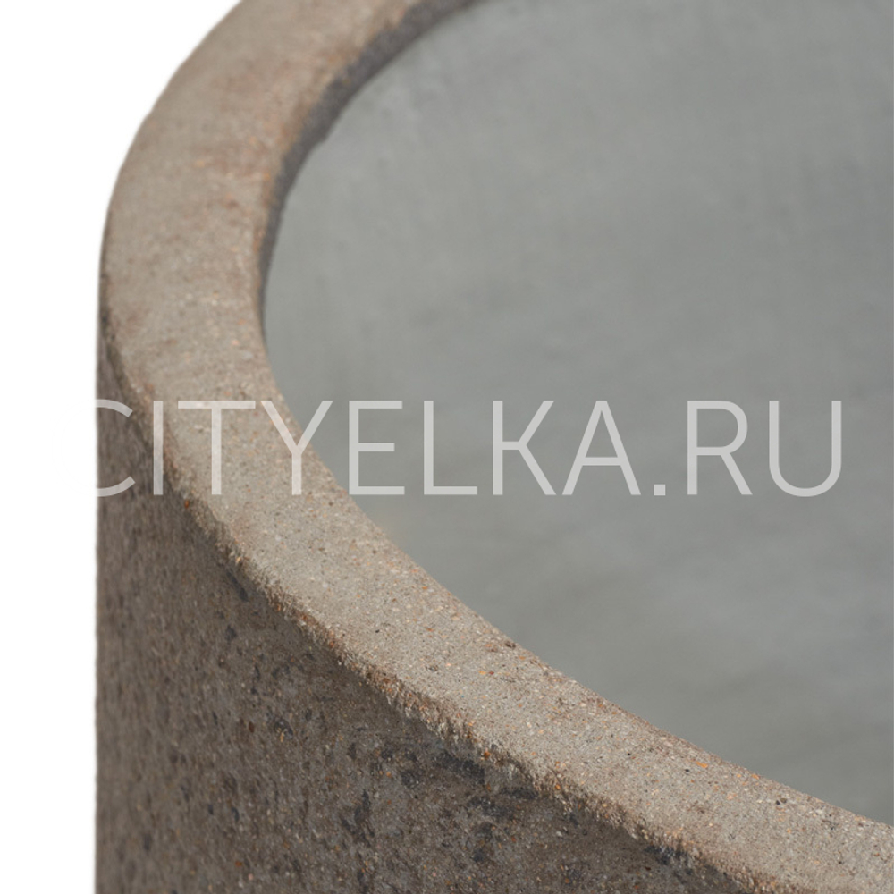 Кашпо TREEZ ERGO - Hard Rock - Цилиндрическая Чаша - Песок серый беж