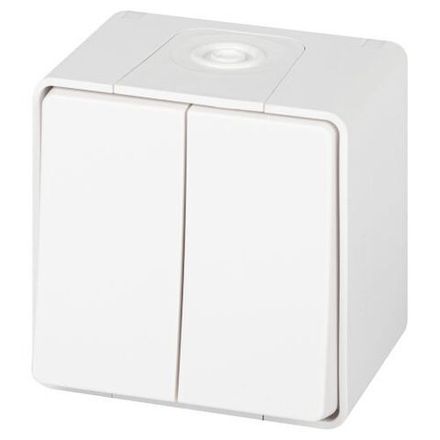 Выключатель Эксперт 11-1504-01 двойн. IP55 10АХ-250В ОУ бел. Эра Б0063257