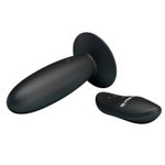 Черный анальный вибростимулятор 11см с пультом ДУ Pretty Love Remote Control Vibrating Plug BI-040045W