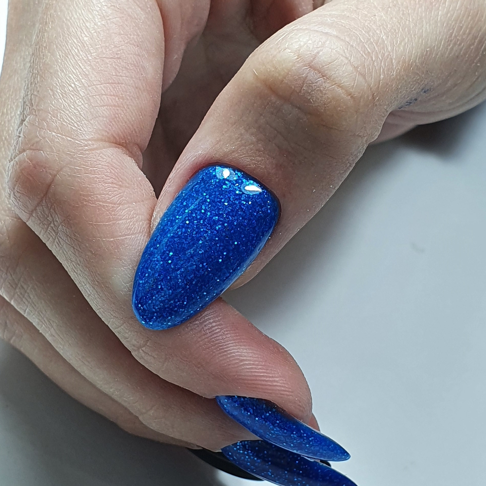 Цветная жесткая база Colloration Hard №60 - Ярко синий с крупным шиммером (13 г)
