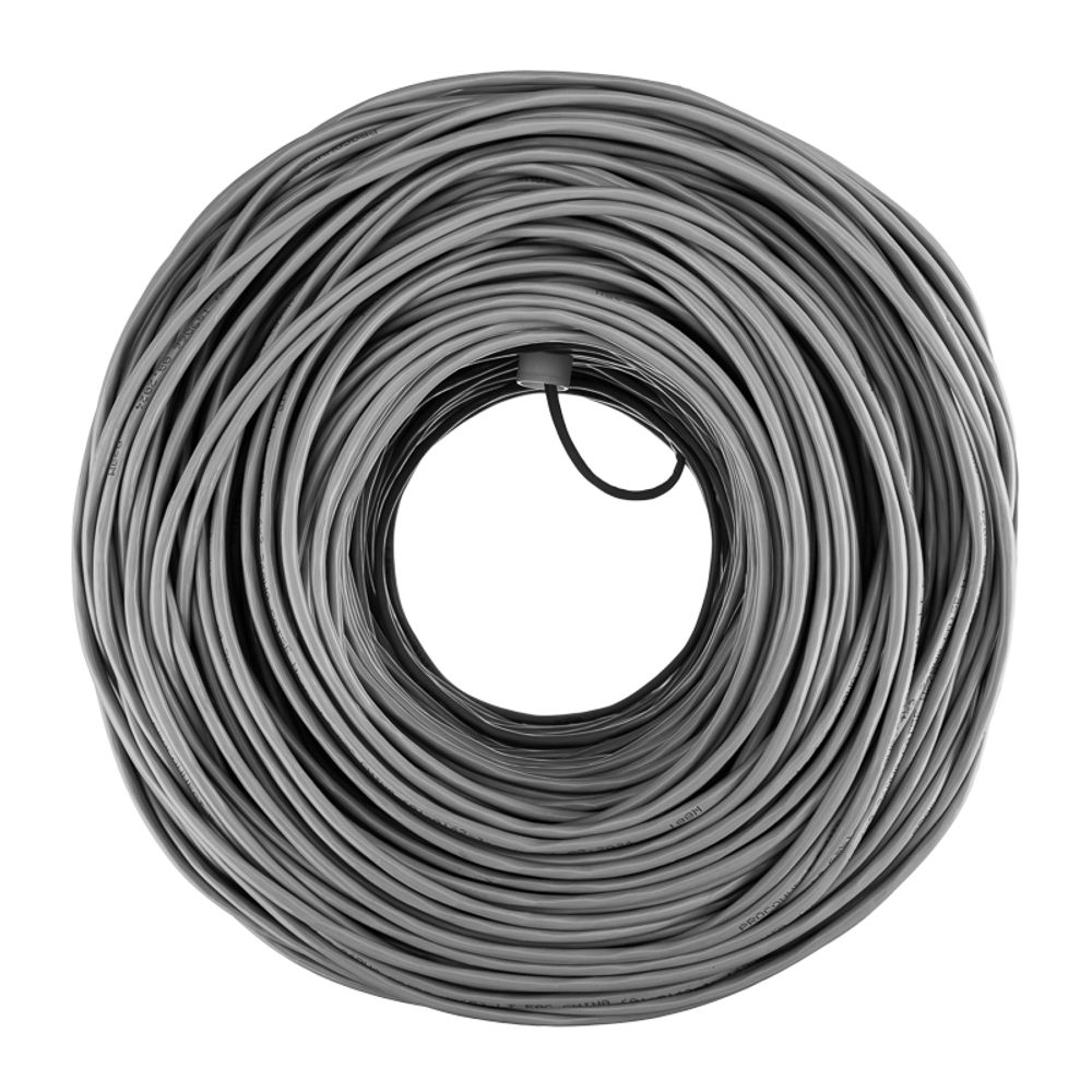 Кабель витая пара омедненный F/UTP, CCA, CAT 5e, PVC, 4PR, 24AWG, внутренний, однопроволочный, серый