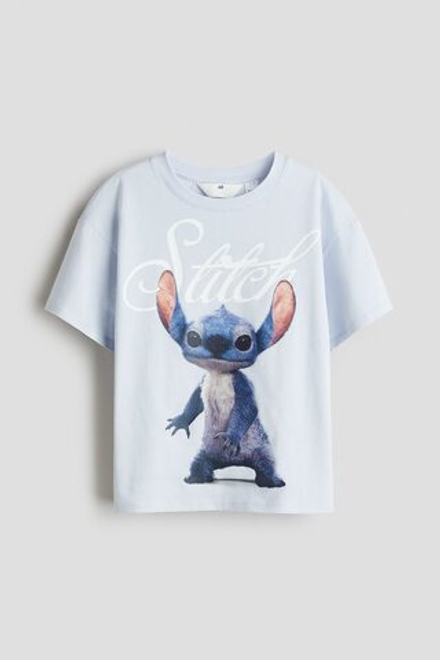 H&M Футболка с принтом, светло-голубой