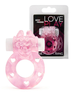 Розовое эрекционное виброкольцо в форме зайчика (Цвет: розовый)