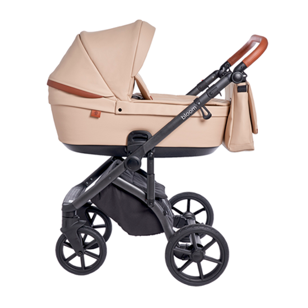 Детская коляска Roan Bloom 2 в 1 New 2021 эко-кожа (Капучино) Cappuccino
