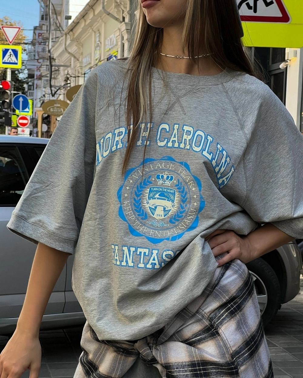 Футболка STUFF "North Carolina" Светло-серый