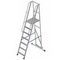 Лестница-платформа фиксированной высоты алюминиевая MEGAL ЛПФВА Н=1.5-8 пер. с трав. и шир. ступ.