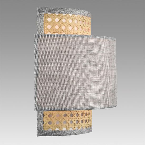 8043/1W MODERNI LN26 338 черный/серый/бежевый, металл/текстиль/ротанг Бра Е27 1*60W 220V LAUNA