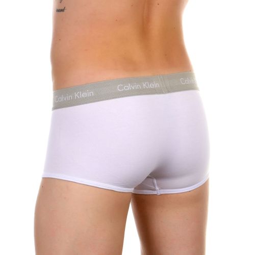 Мужские трусы хипсы белые с серой резинкой Calvin Klein