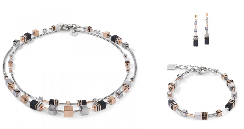 Колье-трансформер 4-in-1 сотуар Coeur de Lion Rosegold-Silver 5008/10-1631