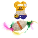 Игрушка для кошек «ИГРУЛИК», с перышками, 15см (блистер)