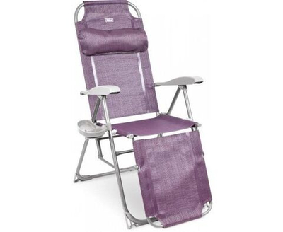 Шезлонг Кресло складное садовое для дачи Стул пляжный Мебель уличная ЛЕЖАК КШ3/1 НИКА цвет баклажановый