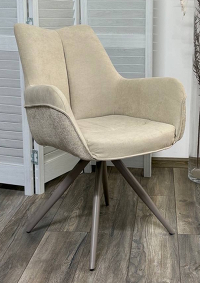 Стул МАРК 360 град., цвет B-03/LOTOS-03 бежевый, велюр / латте каркас М-City