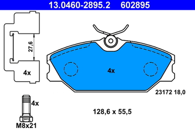 ATE - 13046028952-ATE - Brake Pad Set, disc brake
