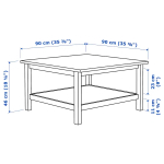 Журнальный стол - HEMNES IKEA/ ХЕМНЕС ИКЕА, 90х90х46 см, черный
