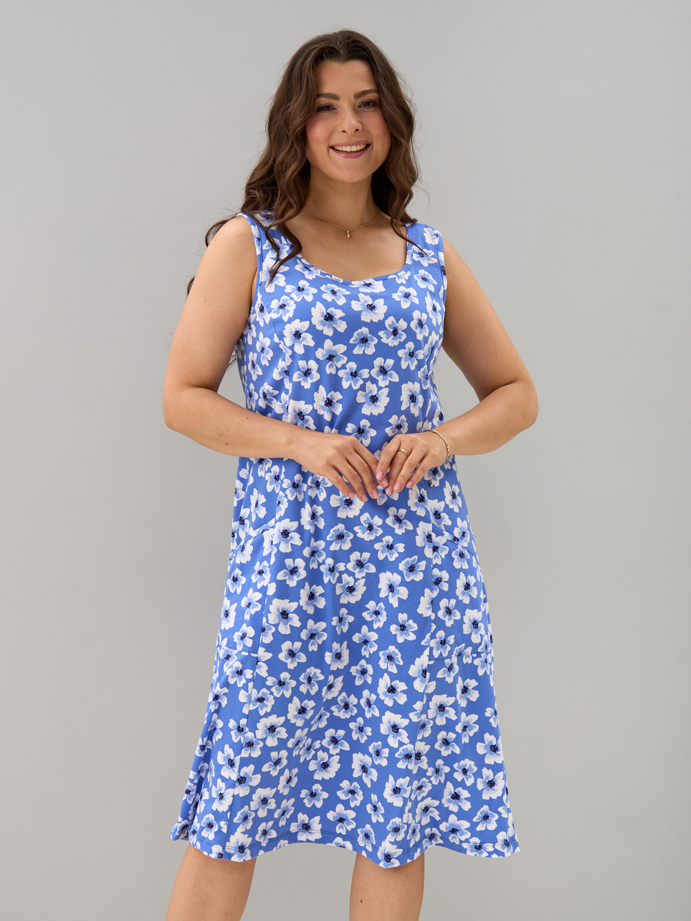 Платье П-012/голубой-мак