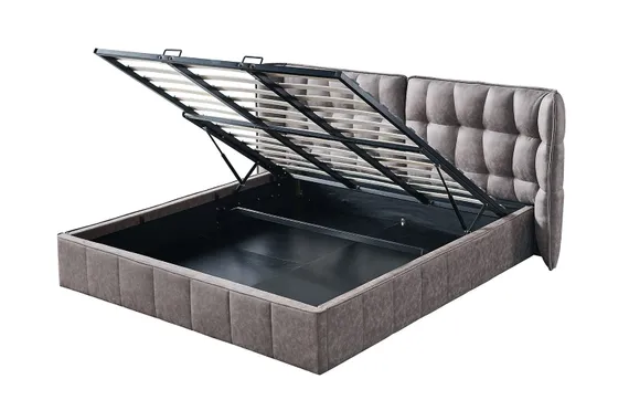 Кровать Hush с подъемным механизмом, 160х200 см, темно-бежевая