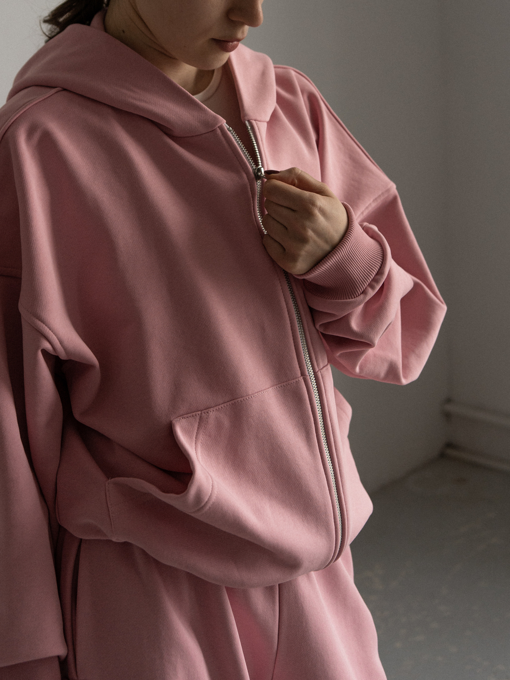 Костюм худи + брюки розовый