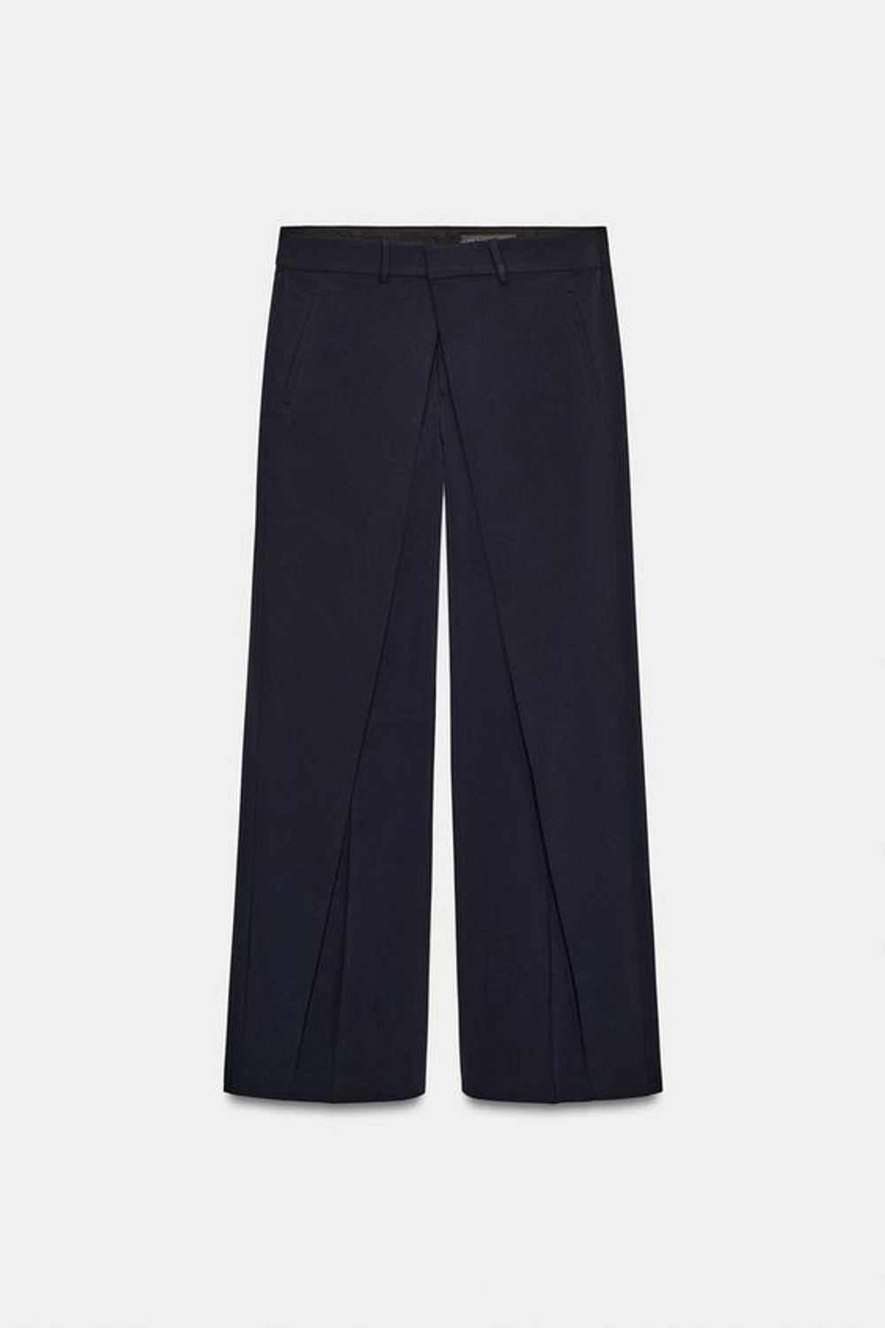 ZARA ШИРОКИЕ БРЮКИ С ЗАЩИПАМИ — ZW COLLECTION, МОРСКОЙ ТЕМНО-СИНИЙ