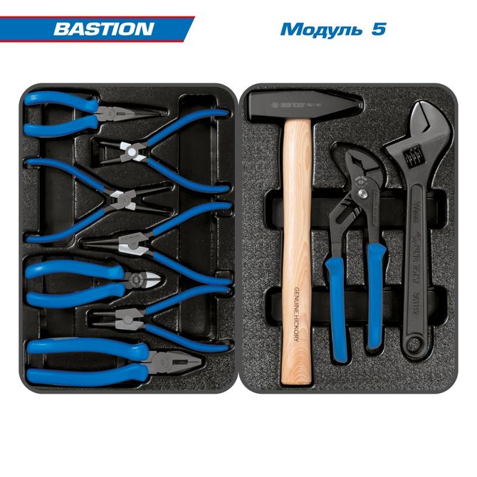 KING TONY (9G38-100MRG) Набор инструментов "BASTION" в серой тележке, 204 предмета