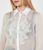 Шелковая рубашка Elisabetta Franchi - белый(CA10752E2)