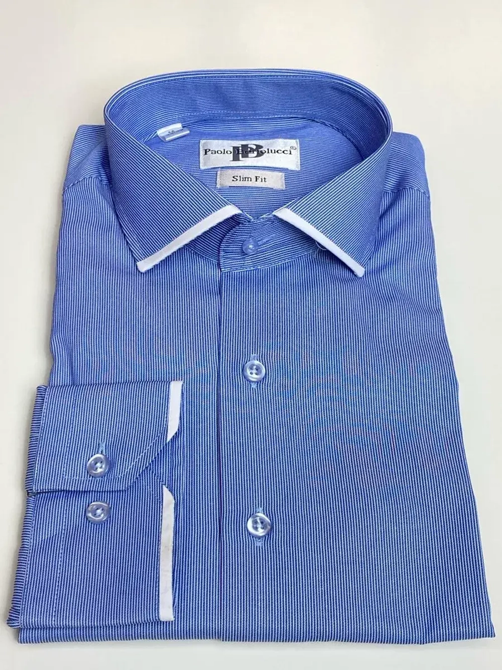 Рубашка с длинным рукавом приталенная