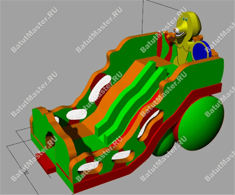 Батут-горка "Лев" 12*7.5*9 м