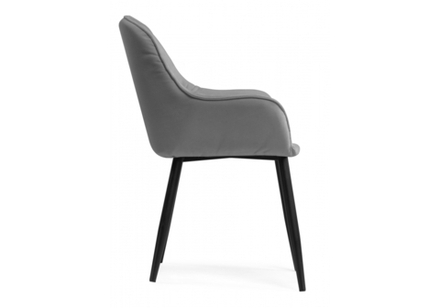 Стул на металлокаркасе Woodville Олму серый, черный, ножки черные