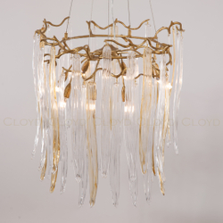 Люстра Cloyd SULAWESI C8 / Ø61 см - латунь - желт. стекло (арт.10398)