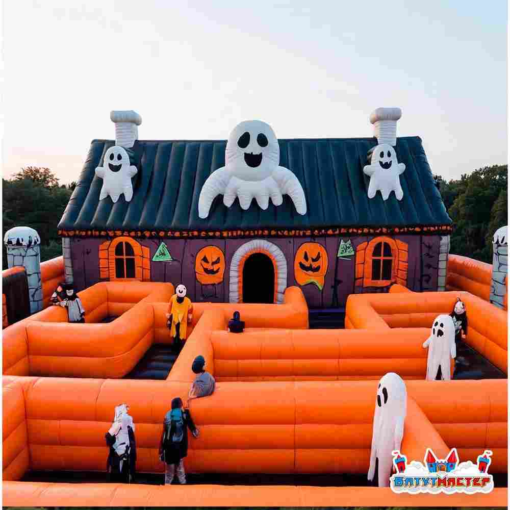 Надувной лабиринт страха «Крепость страшилок», 15×10×6 м