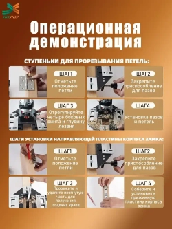 Кондуктор для врезки петель и замков в двери / столярные инструменты
