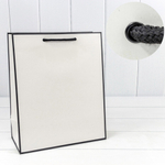 Пакет подарочный 26х32х13см Премиум "Рамка узкая" (Белый, Черный)