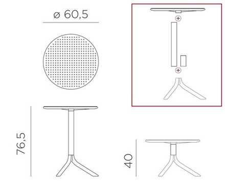 Комплект пластиковой мебели Nardi Step Costa Bistrot, тортора