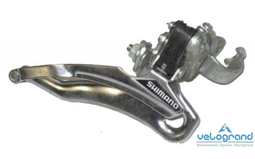 Переключатель передний Shimano Tourney FD-TY10, нижняя тяга/хомут