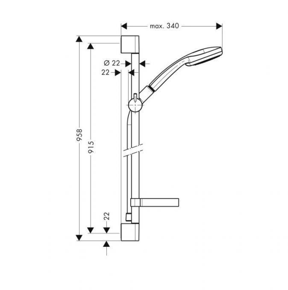 Душевой набор Hansgrohe Croma 100 Vario 27771000 Unica C