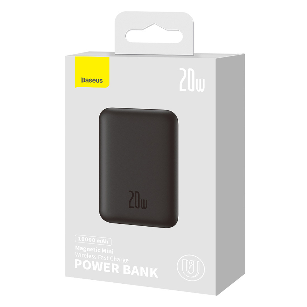 Внешний аккумулятор + Беспроводная зарядка Baseus Magnetic Mini Wireless Fast Charge Power Bank C+Qi 10000mAh 20W (MagSafe) - Black